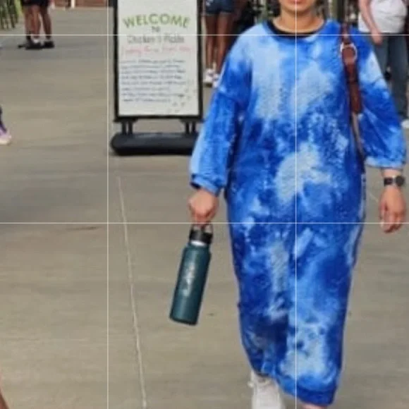 Tie-Dye Waffle knit Midi Dresses - - Picture 9 of 9